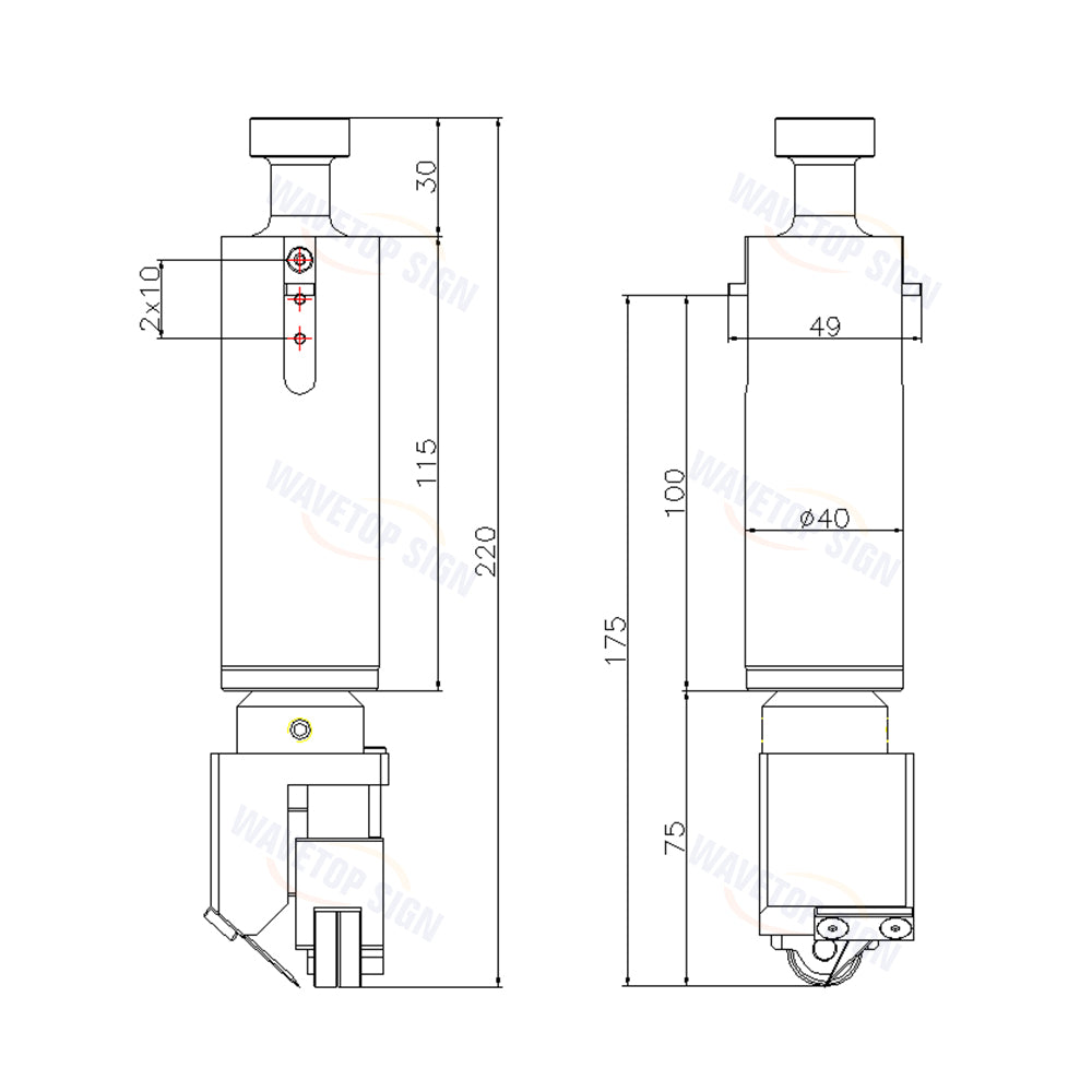 wavetopauto CNC Press Material Oblique Knife Cutter THK 10mm