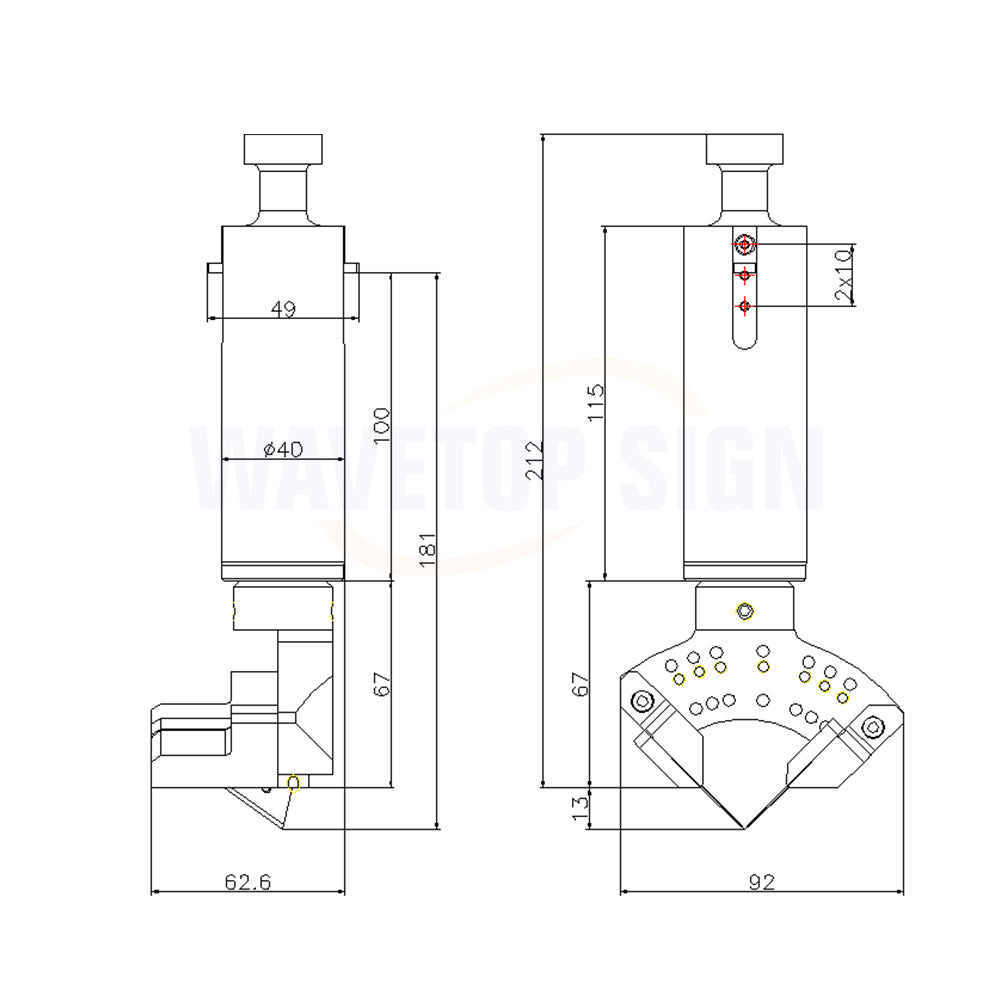 wavetopauto CNC Double Blade Oblique Knife Cutter THK 13mm
