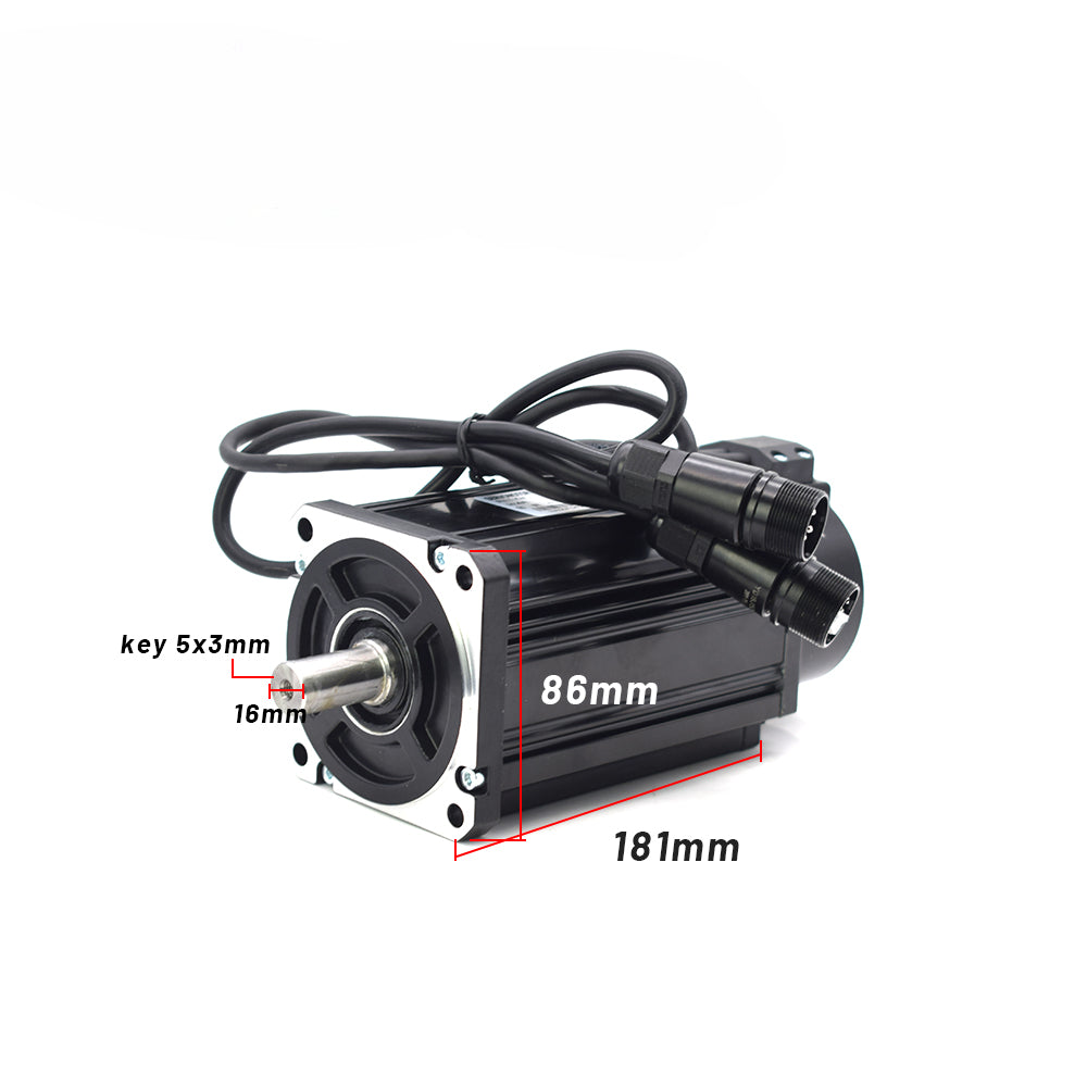 1KW  Incremental Servo Motor Kits 90ST-M04025 AASD 20A 220V 4NM 2500RPM Dia.16mm with 3m cable