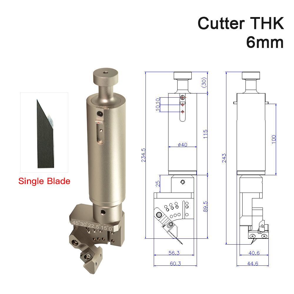 wavetopauto Oblique Knife Angle 0-45° Cutter Thickness 6mm 13mm Vibrating Knife