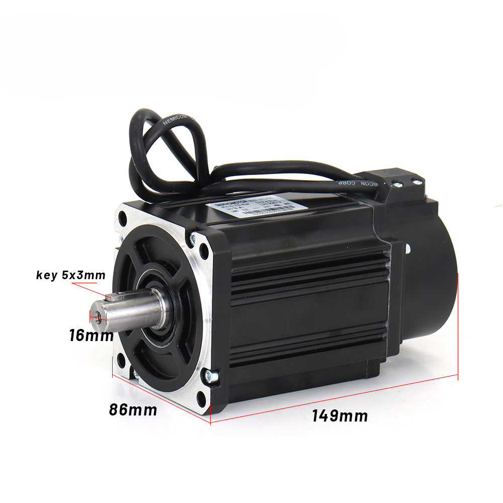 Incremental Servo Motor kits 750W 90ST-M02430 AASD 15A 220V 2.4NM 3000RPM Dia.16mm with 3m cable