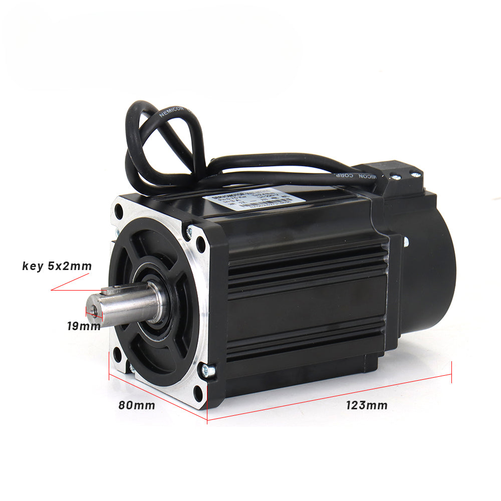 Incremental Servo Motor kits 80ST-M01330 AASD 15A 400W 220V 1.27NM 3000RPM Dia.19mm with 3m cable