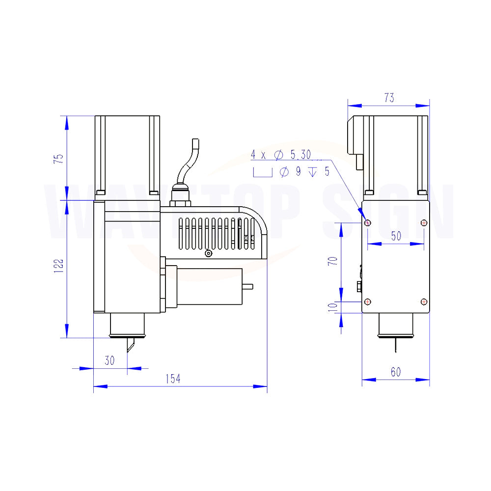 wavetopauto CNC Integrated Vibrating Knife 80W 18000RPM