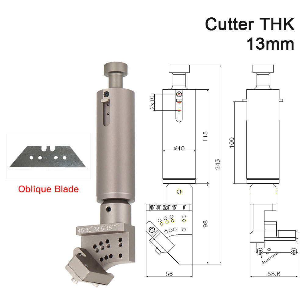 wavetopauto Oblique Knife Angle 0-45° Cutter Thickness 6mm 13mm Vibrating Knife