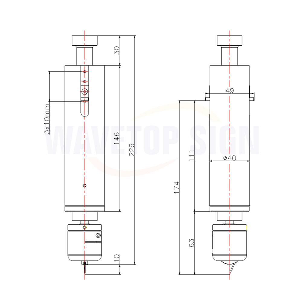 wavetopauto CNC Press Cutter Knife Cutter THK 6mm